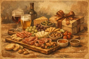 Borrelplank cadeau met lekkernijen kiezen